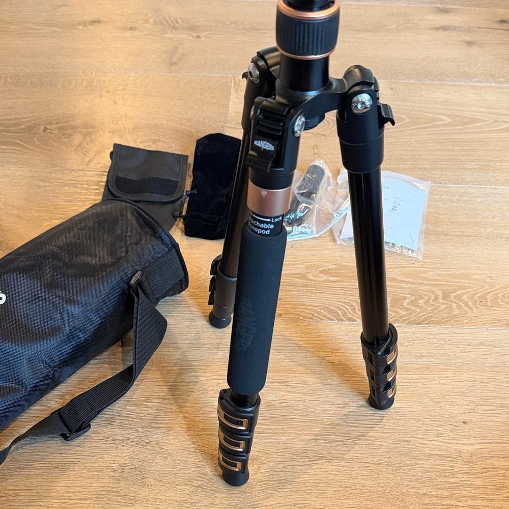 Rangers 57” Ultra Compact & Lightweight Aluminum Tripod with 360° Panorama Ball